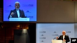 Menteri Luar Negeri Iran Mohammad Javad Zarif dalam Konferensi Keamanan di Munich, Jerman, 17 Februari 2019.
