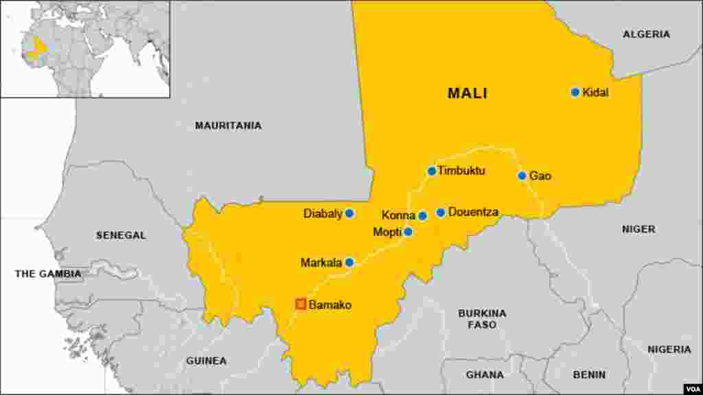 Carte du Mali.