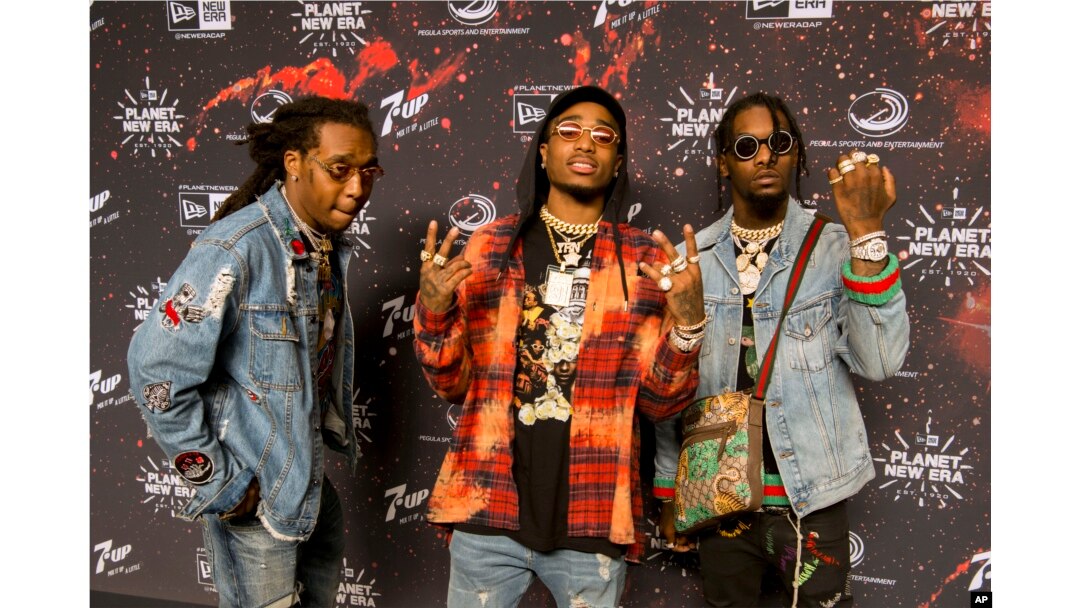 Migos at New Era's Super Bowl party 'Planet New Era,' Feb. 3, 2017, in Houston.