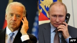 Presiden AS Joe Biden (kiri) dan pemimpin Rusia Vladimir Putin, sepakat untuk memperpanjang perjanjian senjata nuklir penting, Selasa (26/1). (Foto: kombinasi/dok).