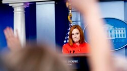 White House press secretary Jen Psaki takes a question from a reporter at a press briefing at the White House in Washington, Sept. 15, 2021.