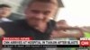 美國有線電視網CNN記者威爾里普利8月13日在天津一家醫院門前連線報道被中斷。(網絡視頻截圖)