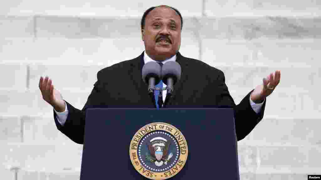 Martin Luther King III speaks during a ceremony marking the 50th anniversary of his father Martin Luther King, Jr.&#39;s &quot;I Have a Dream&quot; speech on the steps of the Lincoln Memorial in Washington, August 28, 2013.&nbsp;