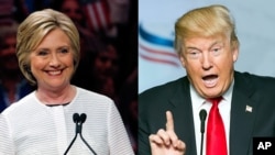 오는 11월 치러질 미국 대통령 선거의 사실상 양당 후보로 확정된 민주당의 힐러리 클린턴 후보(왼쪽)와 공화당의 도널드 트럼프 후보. (자료사진)