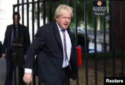 Britain's Secretary of State for Foreign and Commonwealth Affairs Boris Johnson arrives at 10 Downing Street in London, Britain, July 3, 2018.