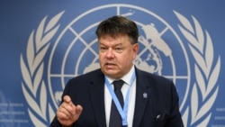 Secretary-General of the World Meteorological Organization Petteri Taalas is interviewed at the United Nations offices in Geneva on Oct. 5, 2021.