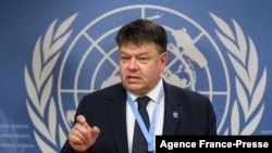 Secretary-General of the World Meteorological Organization Petteri Taalas is interviewed at the United Nations offices in Geneva on Oct. 5, 2021.