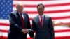 资料照片：美国总统特朗普和台湾富士康董事局主席郭台铭在威斯康辛州富士康工厂的动工仪式上（2018年6月28日）