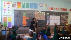 At a primary school in Johannesburg, South Africa, teachers are guided by mentors to support them in implementing new teaching methods. (E-Jansson/UNESCO)