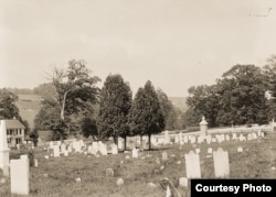 Cemetery on Carlisle Indian Industrial School grounds, 1879. Photo by John N. Choate, Photo Lot 81-12 06862200, National Anthropological Archives, Smithsonian Institution, Washington, D.C.