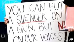 People participate in a "March for Our Lives" rally in Jackson, Mississippi, March 24, 2018. Students and activists across the country planned events in conjunction with a Washington march spearheaded by teens from Marjory Stoneman Douglas High School in Parkland, Florida, where over a dozen people were killed in February.