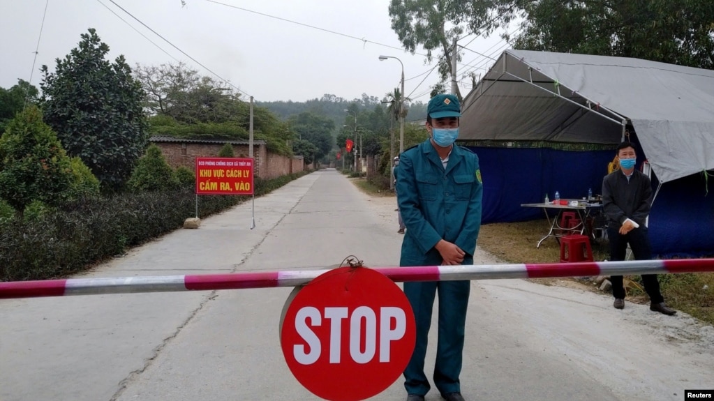 Một chốt chặn kiểm soát dịch bệnh ở Quảng Ninh, ngày 29/1/2021.
