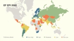 EF EPI 2020 World Proficiency Map