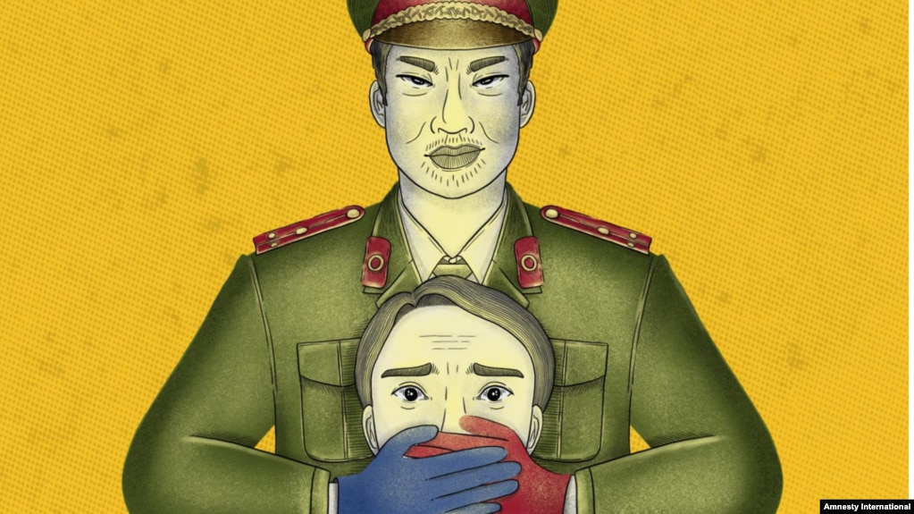 Hình ảnh trang bìa báo cáo của Amnesty International mới công bố, trong đó tổ chức này cáo buộc Facebook và Youtube “đồng loã” với Việt Nam trong việc “kiểm duyệt và trấn áp trên quy mô công nghiệp” thông tin trên mạng.