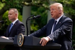 Президент США Дональд Трамп та президент Польщі Анджей Дуда провели спільну прес-конференцію 24 червня 2020 року