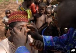 Patients receiving medication at an eye unit in Sokoto, Nigeria.