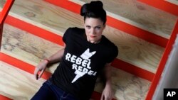 Singer and songwriter Angaleena Presley poses in Nashville, Tennessee, March 16, 2017. 