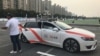 2019年8月30日上海世界人工智能大会上展示的滴滴自动驾驶汽车