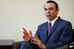 Roger Severino, director of the Office for Civil Rights, is interviewed, Feb. 1, 2018, at the office of Health and Human Services in Washington.