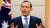 FILE - In this April 12, 2014, Australian Prime Minister Tony Abbott speaks during a press conference at a hotel in Beijing, China. 