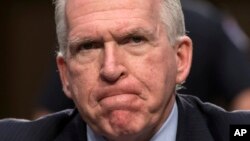  CIA Director John Brennan testifies on Capitol Hill in Washington, before the Senate Intelligence Committee. Brennan, said on "Fox News Sunday Jan. 15, 207, that Donald Trump's "talking and tweeting" is not in the nation's interest.