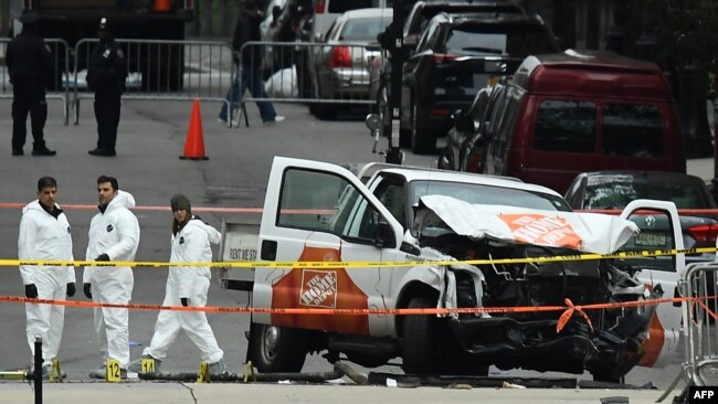 Hiện trường vụ tấn công ở New York hồi tháng Mười năm ngoái.