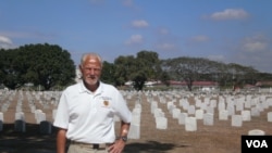 First Sgt. John Gilbert at the Clark Veterans Cemetery in the Philippines, Feb. 22, 2013. (Photo: VOA/Simone Orendain)