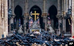 Katedral Notre Dame di Paris pasca kebakaran (16/4).