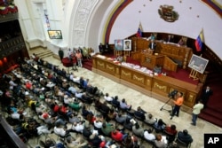 National Constituent Assembly members attend a session in Caracas, Venezuela, April 2, 2019.
