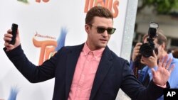 FILE - Justin Timberlake arrives at the Los Angeles premiere of "Trolls."