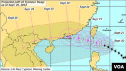 Path of Typhoon Usagi