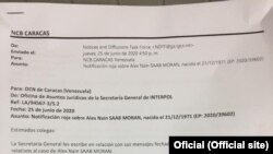 Caso Alex Saab: Nota da interpol