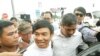 Radio Free Asia's reporter Ourn Chin is sent to General Commisariat of National Police, in Phnom Penh, on November 15, 2017. (Khan Sokummono/VOA Khmer)