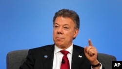 FILE - Colombia President Juan Manuel Santos, May 12, 2016.