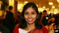 This Dec. 8, 2013 photo shows Devyani Khobragade, India's deputy consul general, during the India Studies Stony Brook University fund raiser event at Long Island, New York.