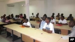 Students attend class at the African Institute for Mathematical Sciences in Mbour, Senegal.