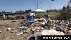 Some of the trash that has been collected from along the Los Angeles River, April 15, 2017. The winter's flooding brought tons of trash, and volunteers from clubs, businesses and industry groups are helping remove it.