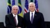 Michel Temer (esq) e Mike Pence (dir) em Brasília