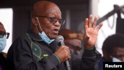 FILE: Former South African President Jacob Zuma addresses a crowd in Nkandla