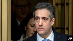 Michael Cohen, yahoze ari avoka wa perezida Donald Trump, asohotse sentare i New York, itariki 12/12/2018. 