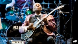B.B. King performing in Los Angeles, California in 2011. (Photo by Paul A. Hebert/Invision/AP)