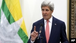 အမေရိကန် နိုင်ငံခြားရေးဝန်ကြီး John Kerry ၂၀၁၆ မြန်မာပြည်ခရီးစဉ် သတင်းဓာတ်ပုံ။