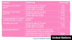 Graphic: Key indicators of child marriage in Zimbabwe