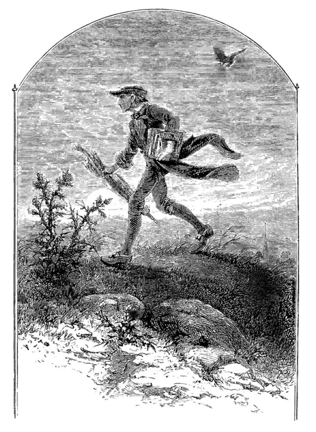 Illustration of Ichabod Crane from The Legend of Sleepy Hollow