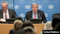 Antonio Guterres, conférence de presse, Nations Unies, New York, le 12 juillet 2018