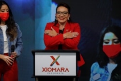 资料照：洪都拉斯左派反对党候选人卡斯特罗（Xiomara Castro）当选该国首位女总统（2021年11月28日）