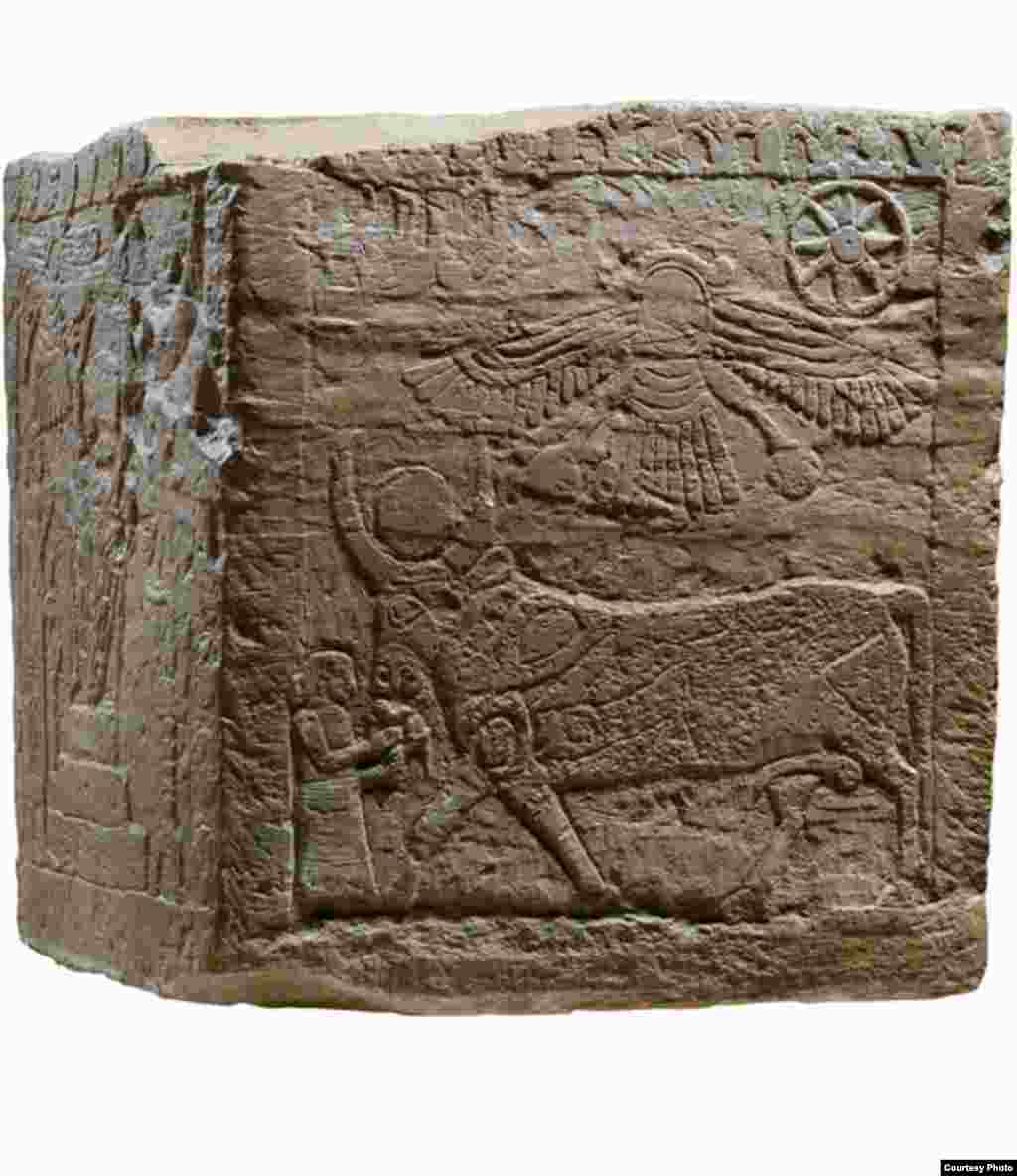 The so-called al-Hamra cube was discovered in the al-Hamra Temple at Tayma, an important trading city in northwestern Arabia. Its fine decoration confirms the integration of Egyptian and Mesopotamian motifs into local religious practices. (Freer Sackler G
