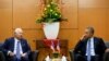 Malaysian Prime Minister Najib Razak, left, and U.S. President Barack Obama speak to reporters after their bilateral meeting before the start of the ASEAN Summit in Kuala Lumpur, Malaysia, Nov. 20, 2015.