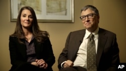 Bill and Melinda Gates are interviewed in New York, Wednesday, Jan. 21, 2015.