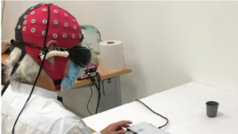In this photo, a blind patient is seen taking part in experiments carried out by American and European researchers in the field of optogenetics. During the experiments, a 58-year-old blind man was able to use special eyeglasses to identify and count diffe